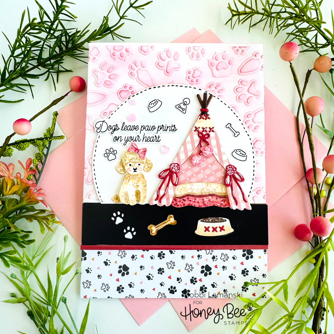 Dogs Leave Paw Prints - Honey Bee Stamps