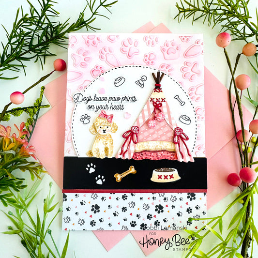 Dogs Leave Paw Prints - Honey Bee Stamps