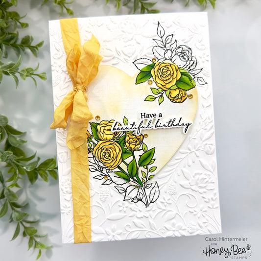 Floral Birthday Card With A Fun Stamping Technique - Honey Bee Stamps