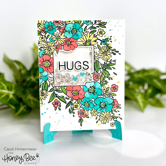 Floral Shaker Card with An Ornate Card Stand - Honey Bee Stamps