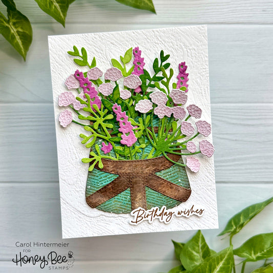 Flower Filled Vintage Creel Birthday Card - Honey Bee Stamps