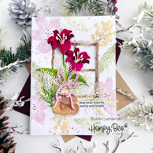 Flowering Amaryllis in the Window - Honey Bee Stamps