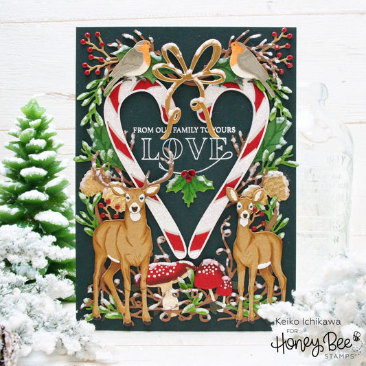 Forest Themed Die Cut Card - Honey Bee Stamps