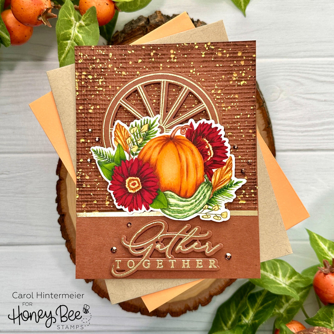 Gather Together Autumn Card - Honey Bee Stamps