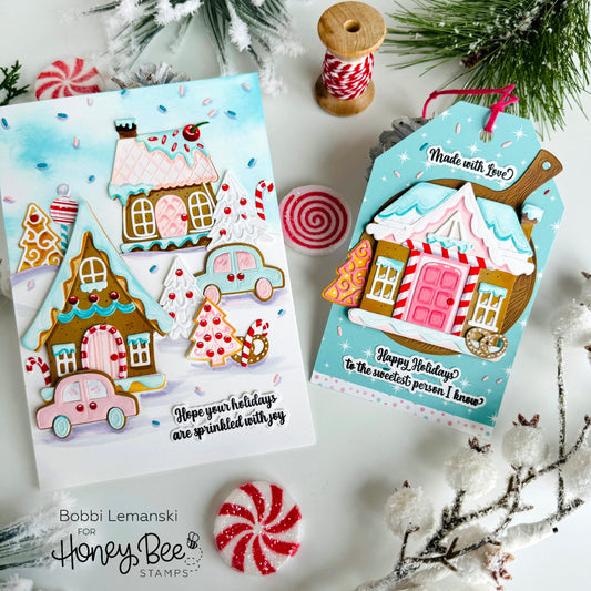 Gingerbread Lane Card and Tag for a Cause - Honey Bee Stamps