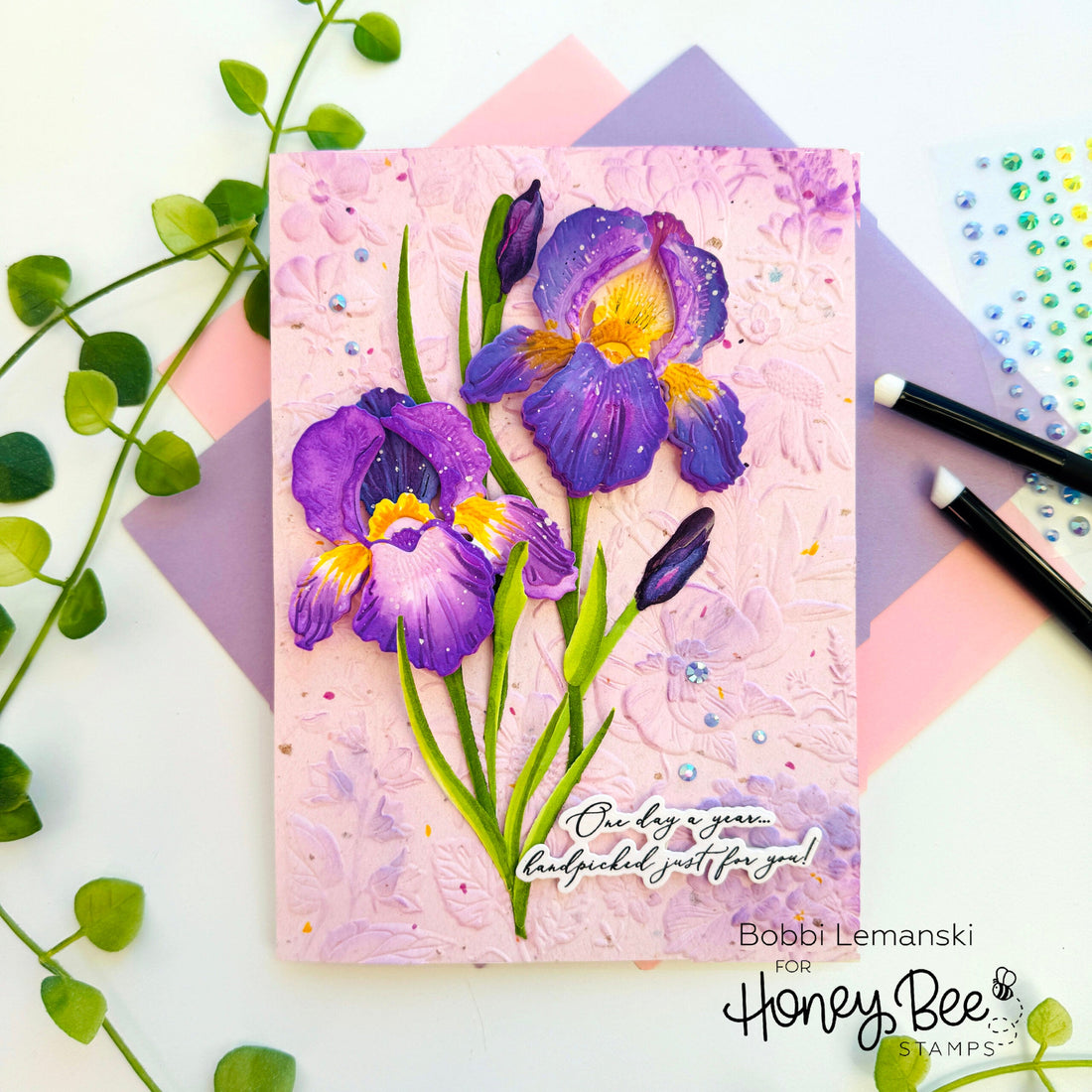 Handpicked Iris Beauties - Honey Bee Stamps