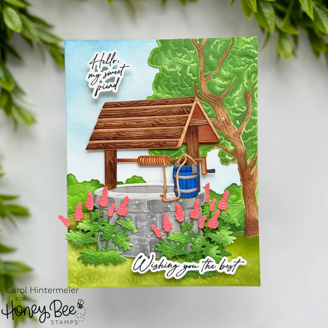 Hello Sweet Friend Card Featuring Lovely Layers: Wishing Well - Honey Bee Stamps