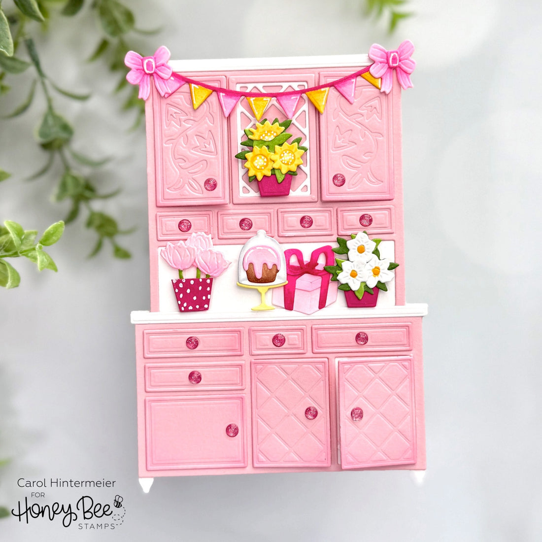 Hoosier Cabinet Birthday Card - Honey Bee Stamps