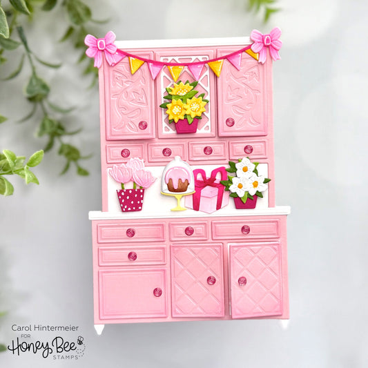 Hoosier Cabinet Birthday Card - Honey Bee Stamps