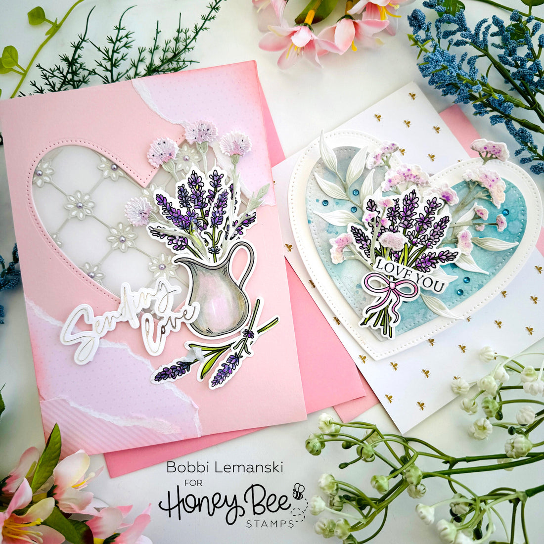 Lavender and Love Greetings - Honey Bee Stamps