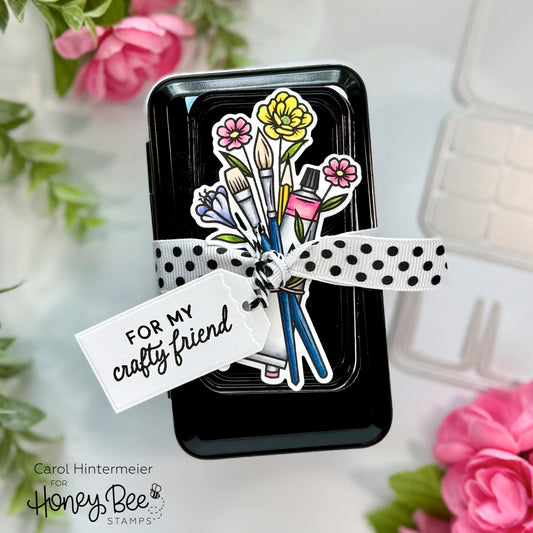 Let's Make A Paint Palette Mini Card For a Gift Set! - Honey Bee Stamps