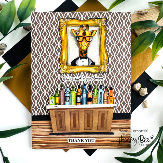 "Long Neck Lounge" - A "Necks-Level" Man Cave by Bobbi Lemanski - Honey Bee Stamps