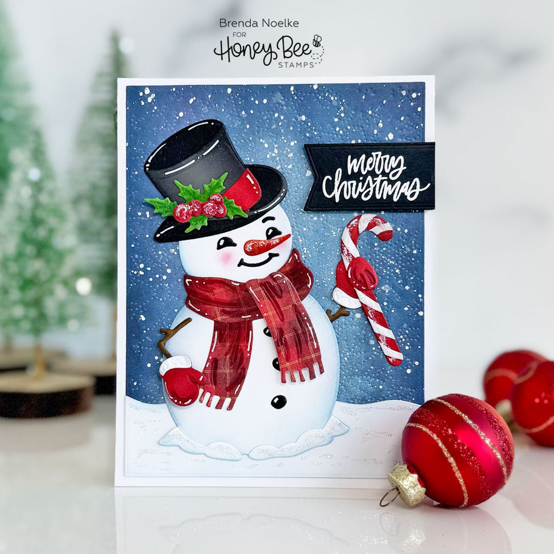 Merry Christmas - Lovely Layers: Vintage Snowman - Honey Bee Stamps
