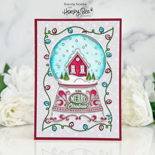 Merry Christmas Snow Globe - Honey Bee Stamps