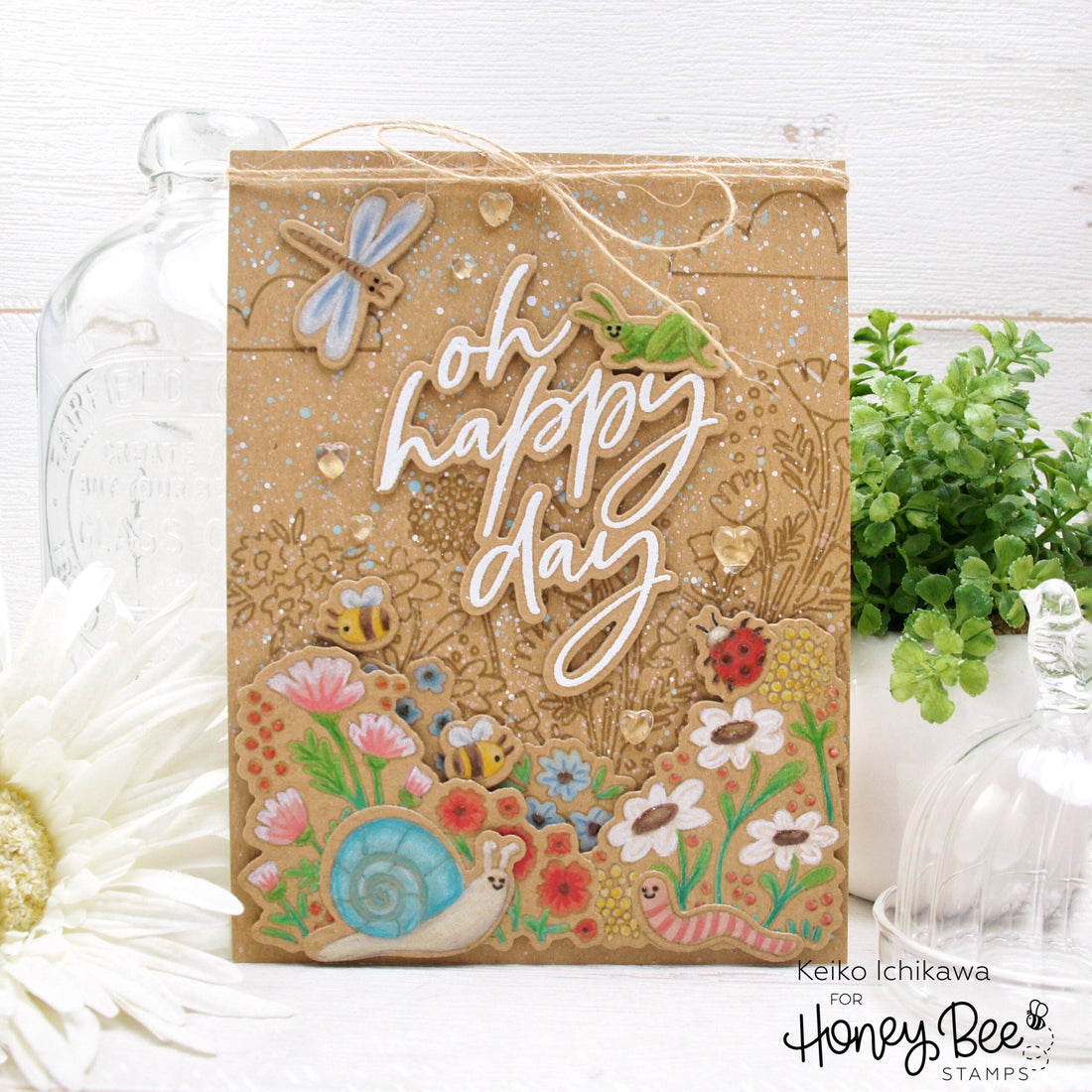 Oh Happy Day Garden Scene Card - Honey Bee Stamps