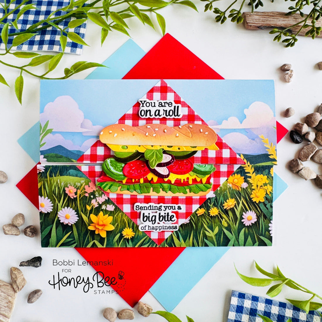 On A Roll... Sub Sandwich Gatefold Card by Bobbi Lemanski - Honey Bee Stamps