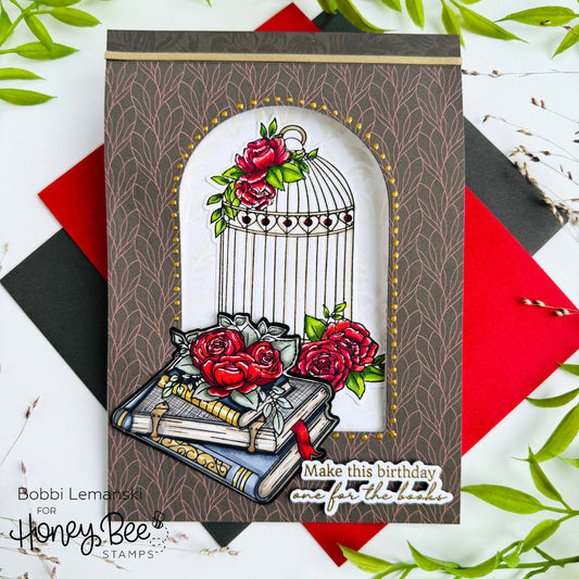 One for the Books - A Card for Book Lovers - Honey Bee Stamps