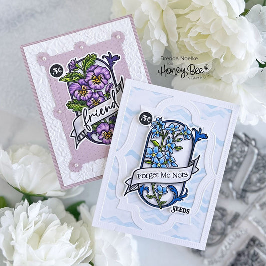 Pair of Spring Seeds Cards - Honey Bee Stamps