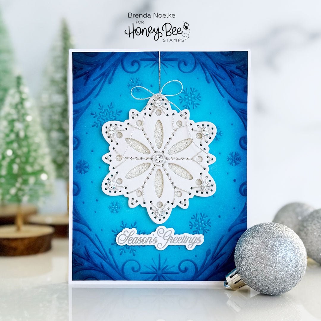 Season's Greetings - Stitched Snowflake - Honey Bee Stamps