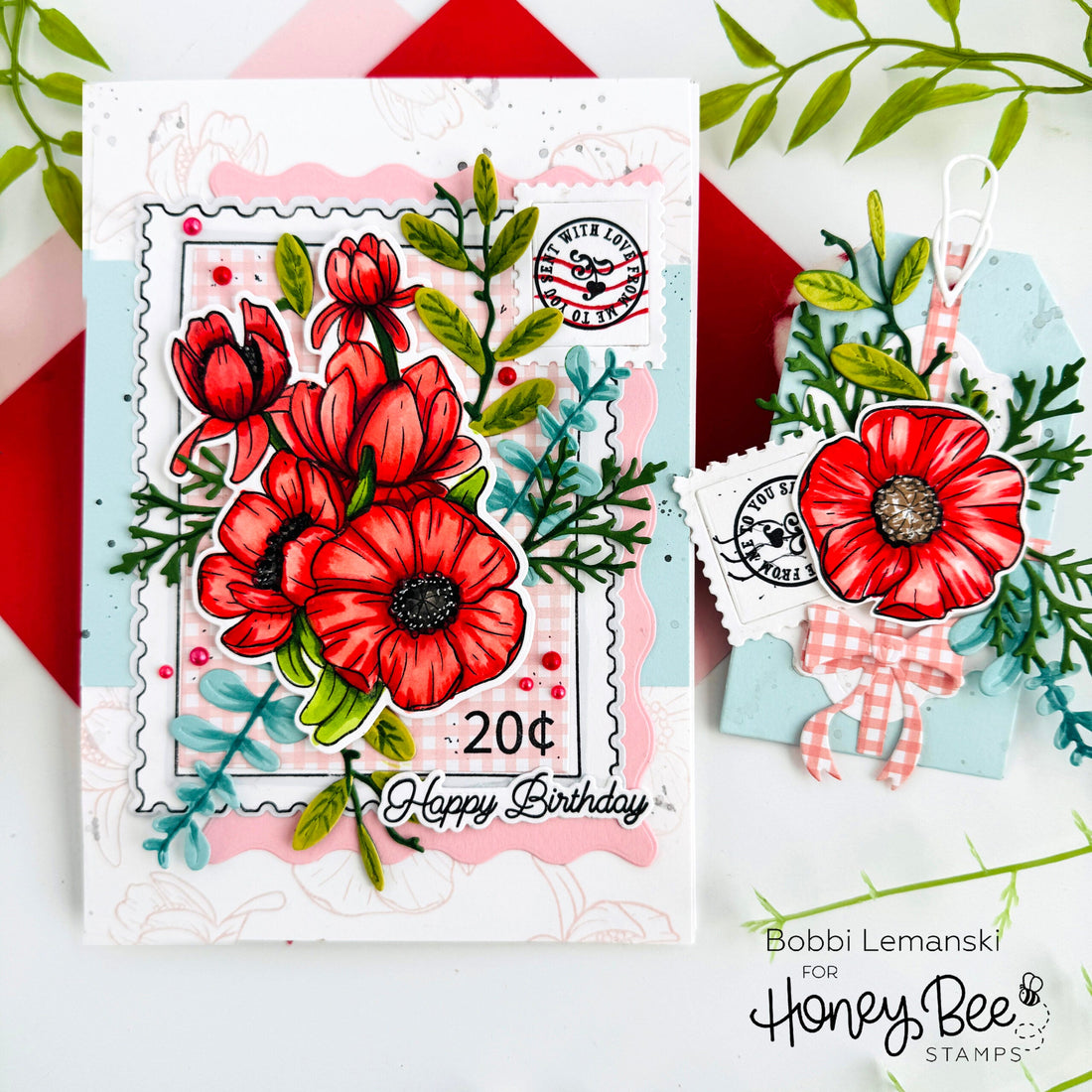 Sending Birthday Wishes Card and Gift Tag - Honey Bee Stamps