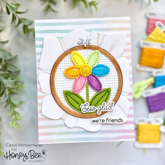 Sew Glad We're Friends -- An Easy Stitched Card - Honey Bee Stamps