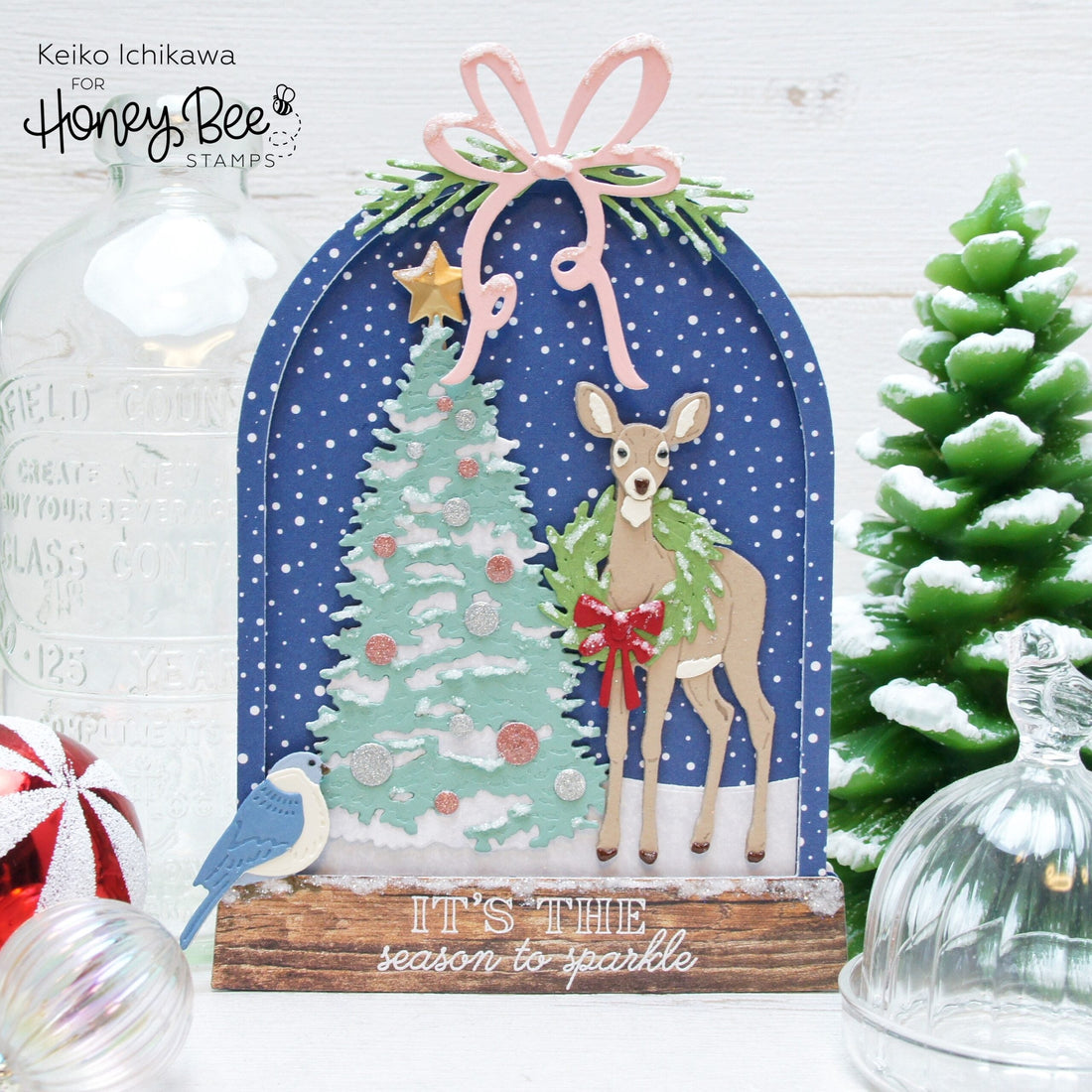 Snow Globe Shaped Card - Honey Bee Stamps