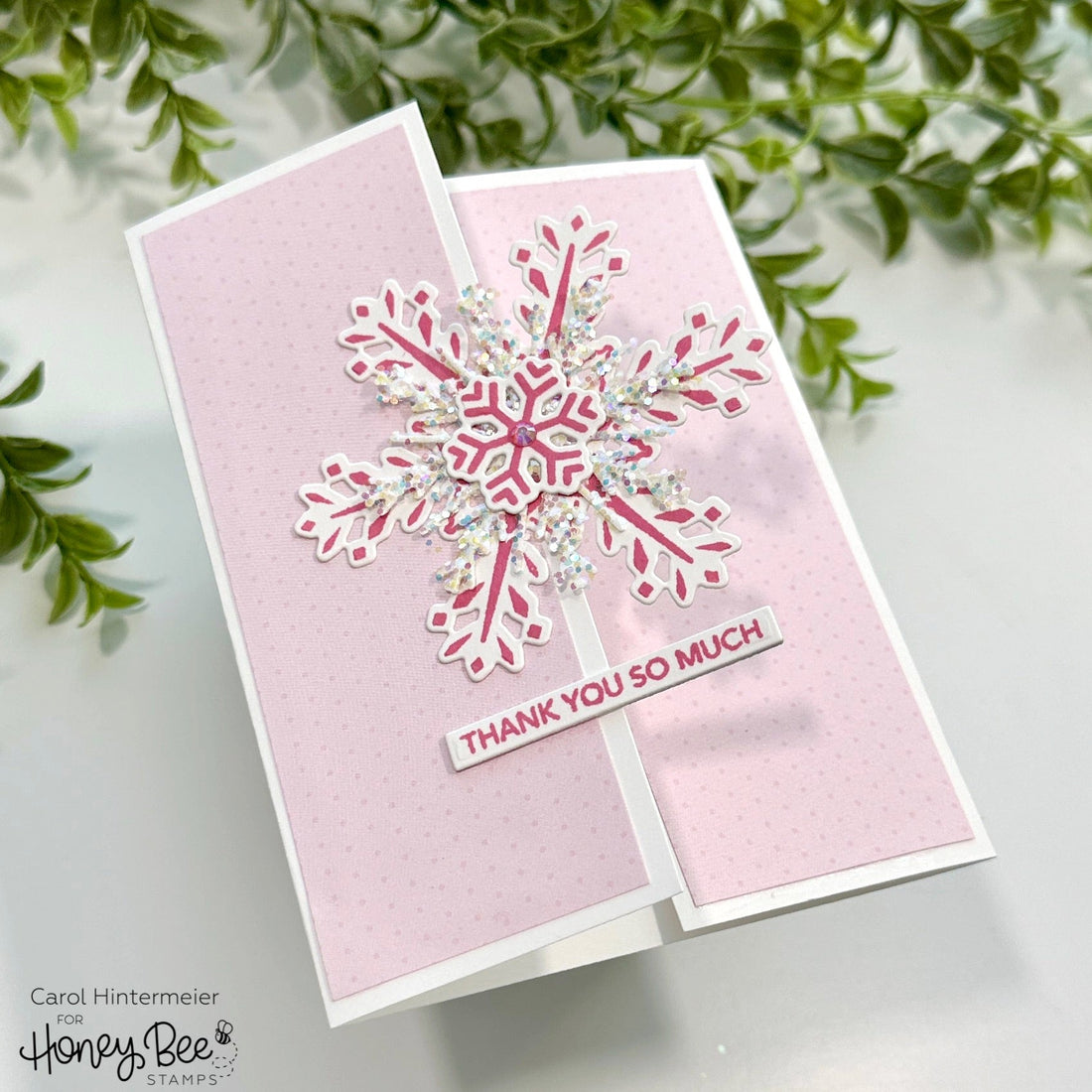 Snowflake Thank You Card - Honey Bee Stamps