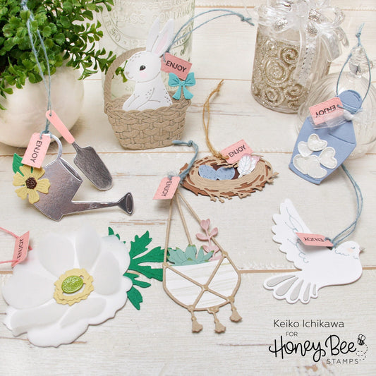 Spring Themed Shaped Gift Tags - Honey Bee Stamps