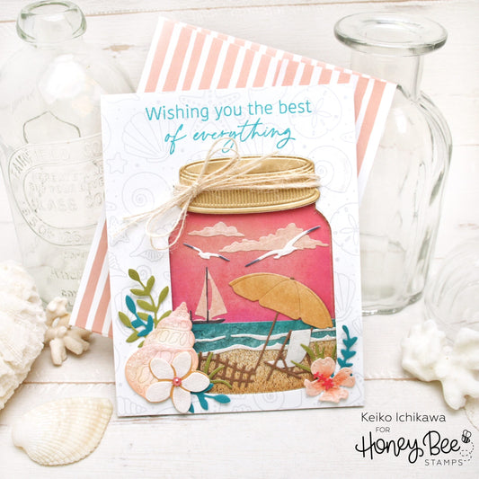 Sunset Beach Scene in a Jar - Honey Bee Stamps