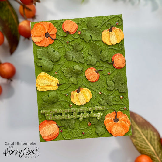 Thanks &amp; Giving Card with the Bold Background: Pumpkin Patch - Honey Bee Stamps