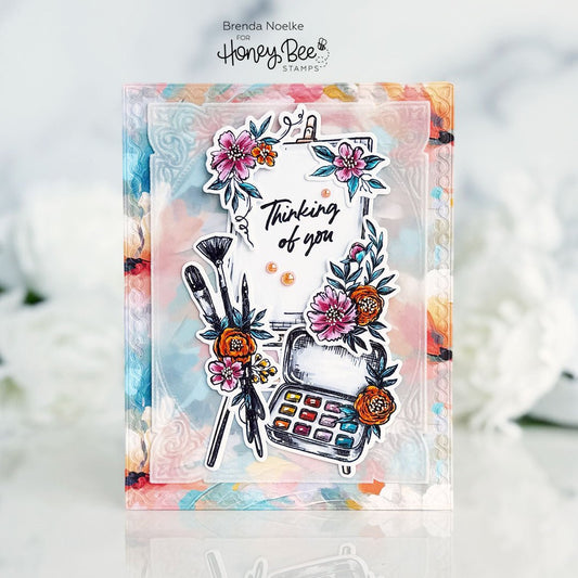 Thinking of You - Floral Easel Stamp Set - Honey Bee Stamps