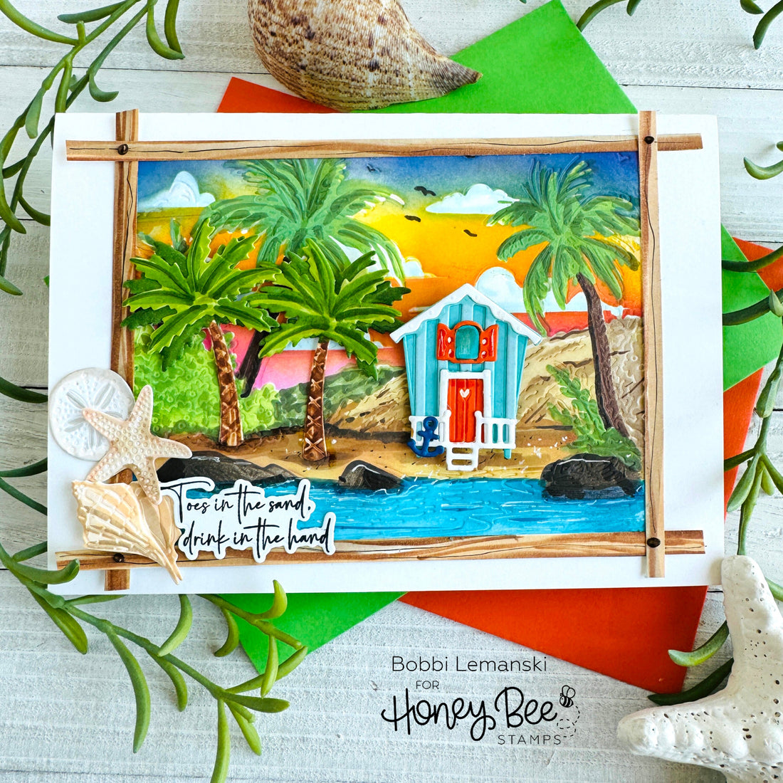 Toes in the Sand Beach House - Honey Bee Stamps