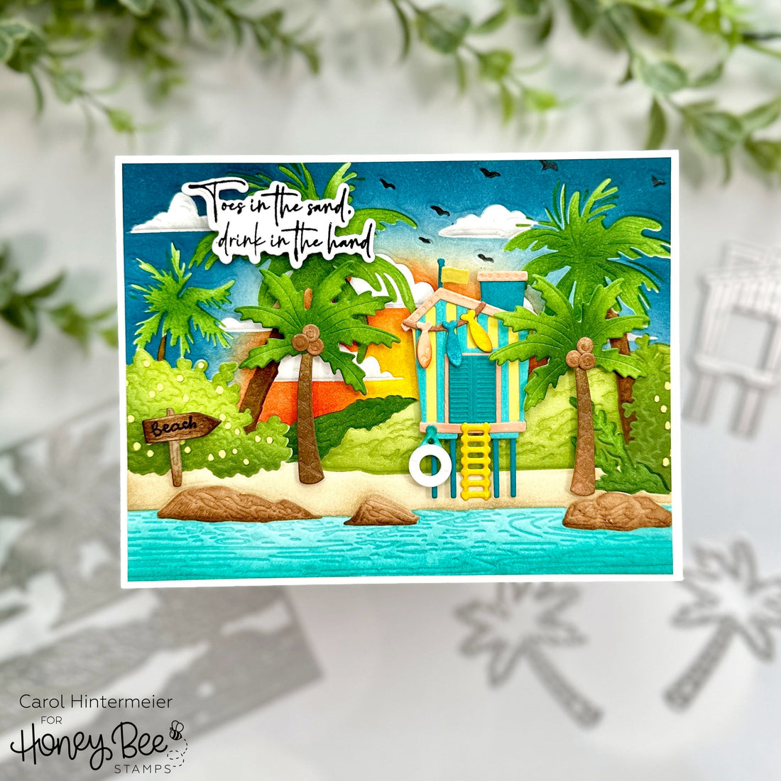 Toes In The Sand...Watching The Sun Set - Honey Bee Stamps