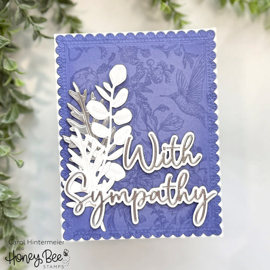 Watermarked Sympathy Card With Zelia's English Garden - Honey Bee Stamps