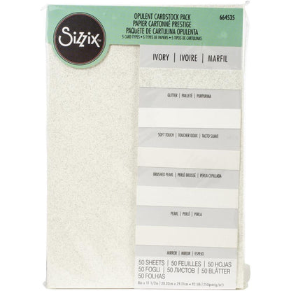 Sizzix Opulent Cardstock Pack - 50 sheet 8" x 11 1/2" Ivory