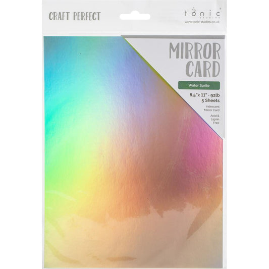 Craft Perfect Iridescent Mirror Card - 8.5x11 5/pkg - Water Sprite