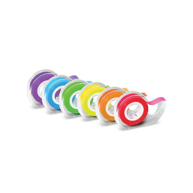 Assorted Color Removable Highlighter Tape .5"X393" 6-pk