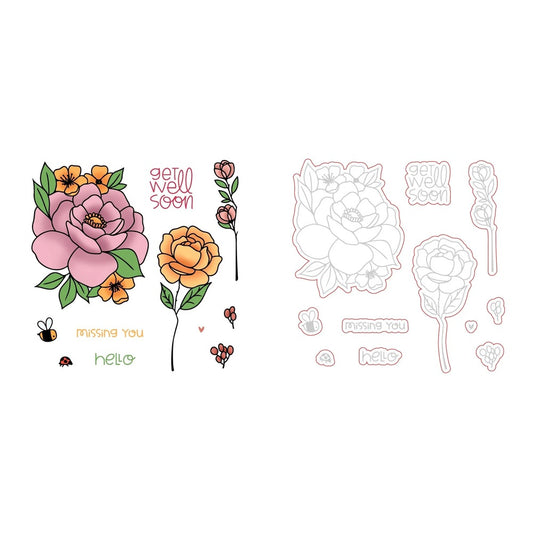 Bloom And Buzz Stamp Set and Coordinating Honey Cuts Bundle