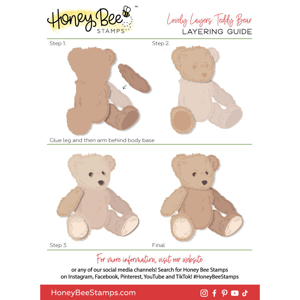 Lovely Layers: Teddy Bear die by Honey Bee Stamps, detail 2