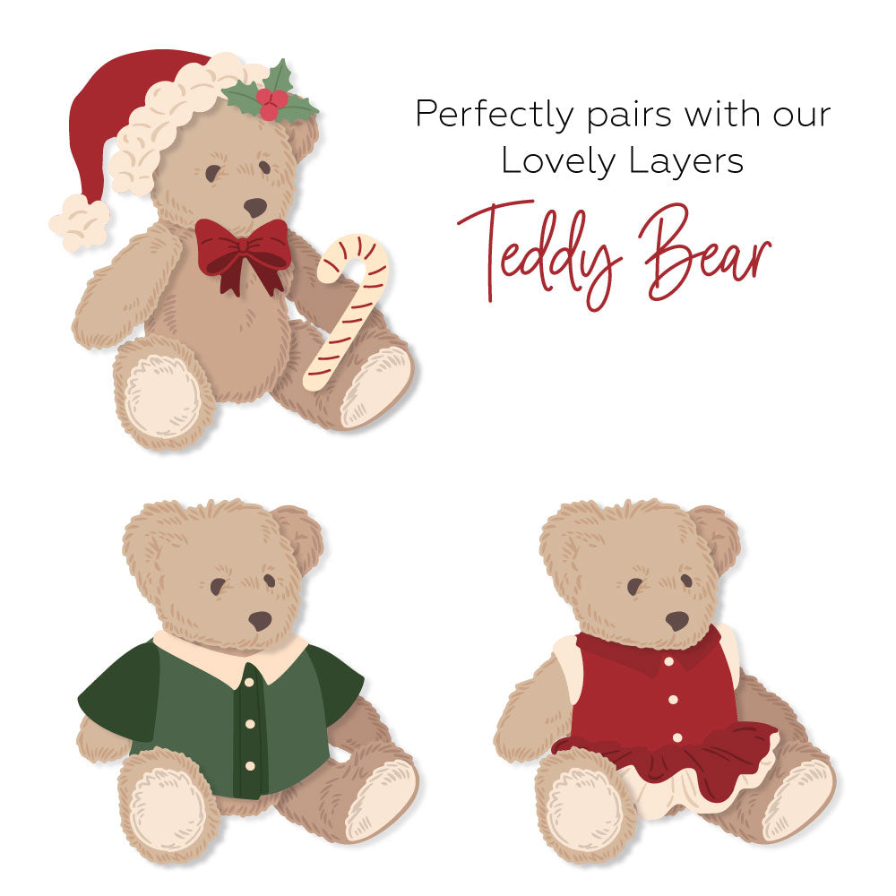 Lovely Layers: Teddy Bear Holiday Add-On die by Honey Bee Stamps