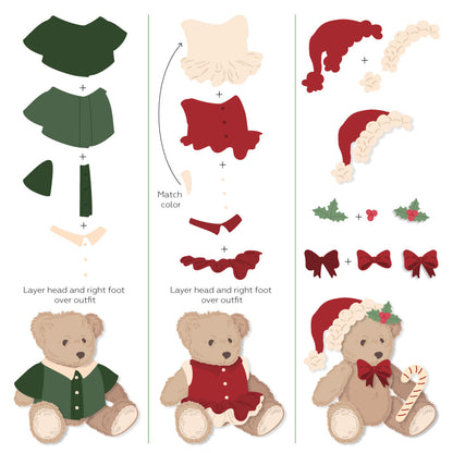 Lovely Layers: Teddy Bear Holiday Add-On die by Honey Bee Stamps, detail 3