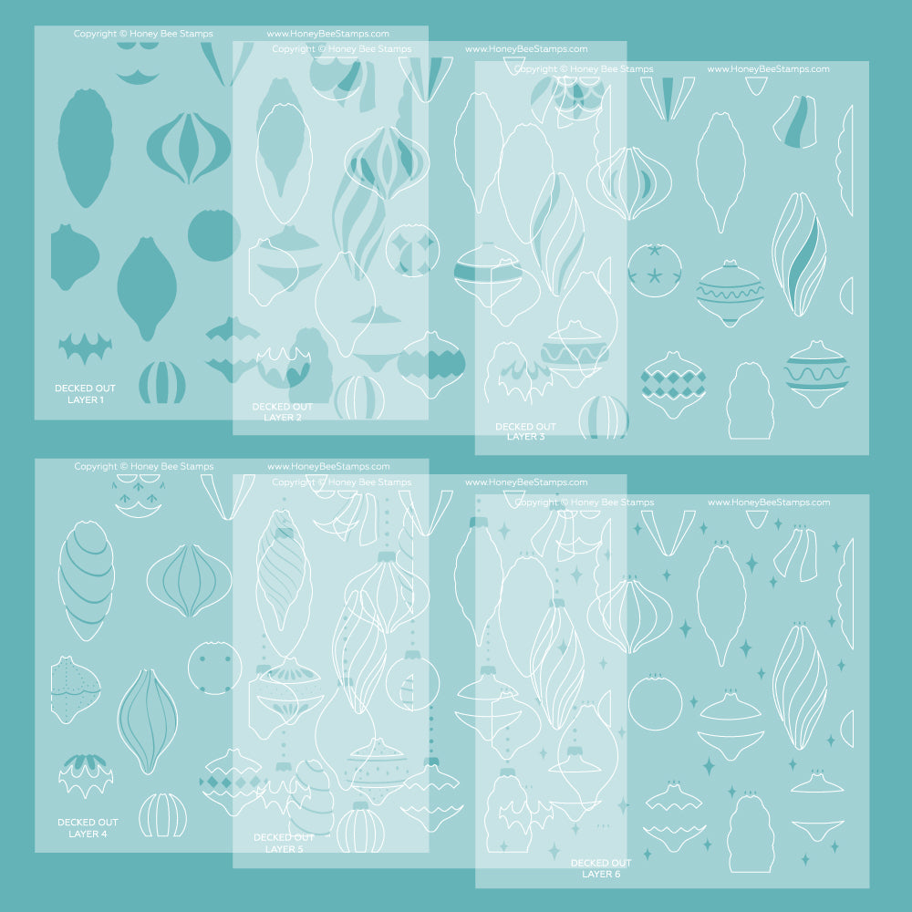 Decked Out stencil set by Honey Bee Stamps, detail 2