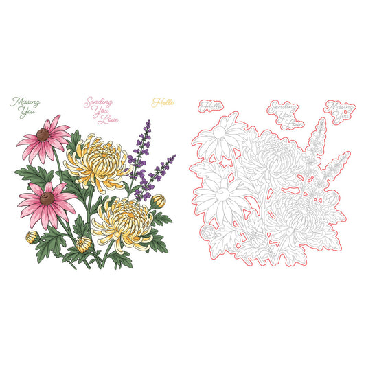 Harvest Blooms Stamp Set and Coordinating Honey Cuts Bundle