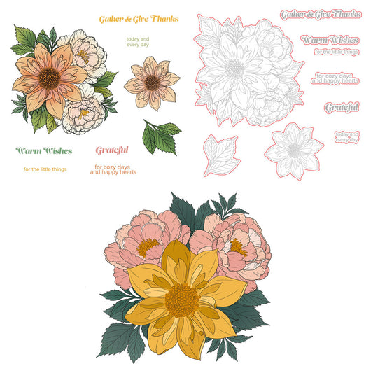 Gather & Give Thanks Stamp Set, Honey Cuts, and Stencil Bundle