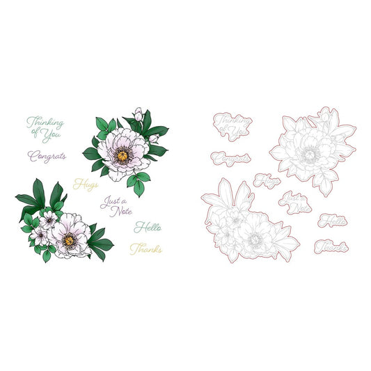 Perfect Peonies Stamp Set and Coordinating Honey Cuts Bundle