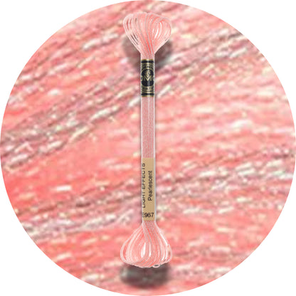 DMC Light Effects Embroidery Floss, 6-Strand Special Thread - Soft Peach #E967