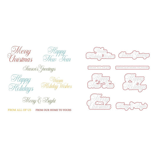 Warm Holiday Wishes Stamp Set and Coordinating Honey Cuts Bundle