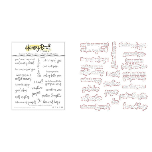Get Well Soon Stamp Set and Coordinating Honey Cuts Bundle