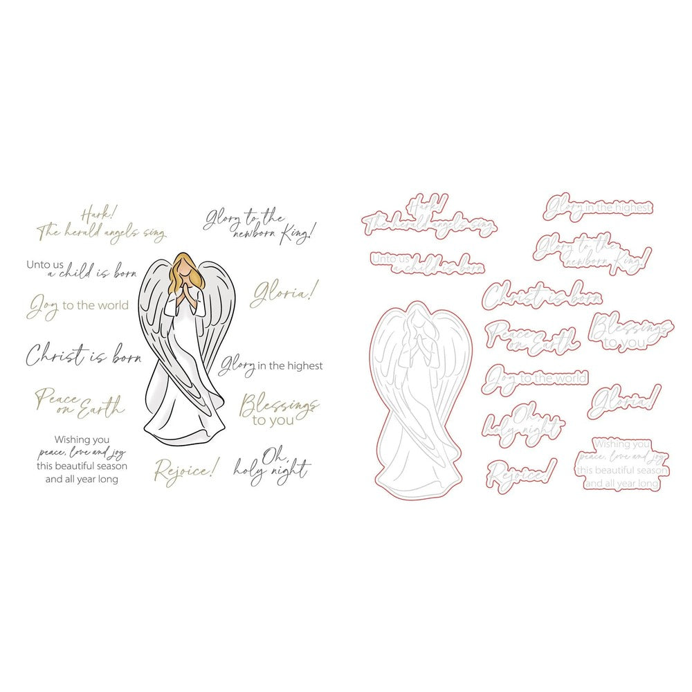 Artsy Angel Stamp Set and Coordinating Honey Cuts Bundle