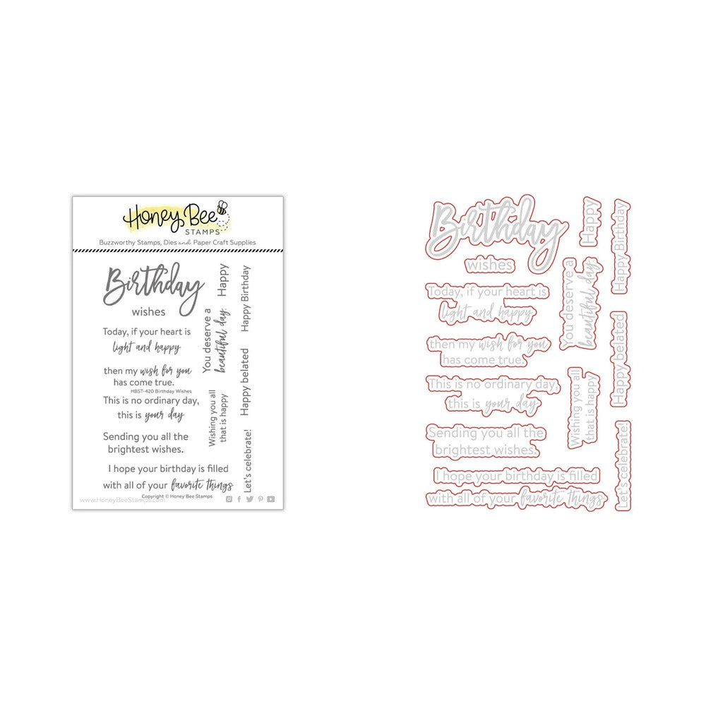 Birthday Wishes Stamp Set and Coordinating Honey Cuts Bundle